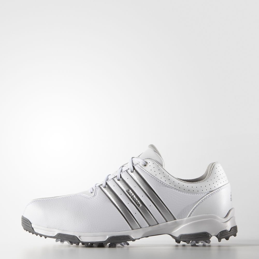 Adidas 360 Traxion Wd - παπουτσια γκολφ ανδρικα - Ασπρα/Ασημι Μεταλλικός,Μέγεθος: EU 36 – 54 2/3 (53